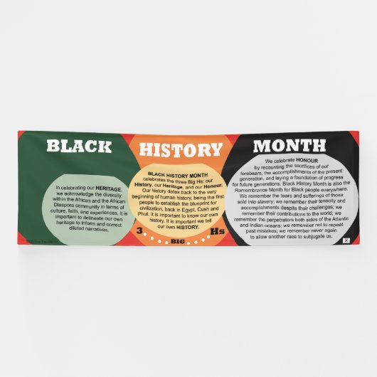 3-Big Hs of Black History Monthホワイト文字 横断幕 (横)