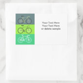 3 Bikes緑 長方形シール (バッグ)