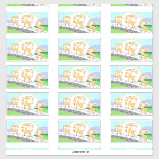 3 Billy Goat's Gruff contourスタンプ シール (シート)