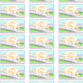 3 Billy Goat's Gruff contourスタンプ シール (正面)