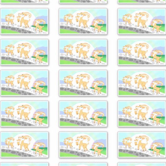 3 Billy Goat's Gruff contourスタンプ シール (正面)