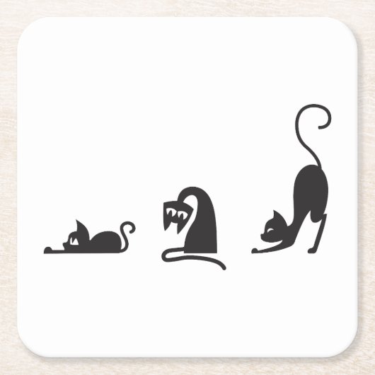 3 cats スクエアペーパーコースター (正面)