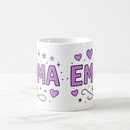 3 Color Emma 2 . Doodle コーヒーマグカップ (中央)