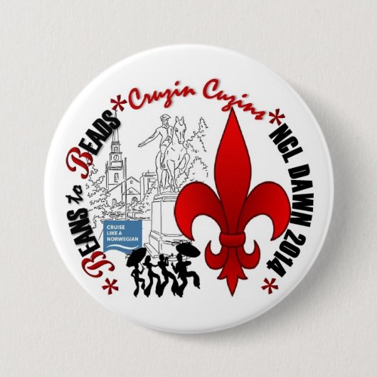 3" Cruzin円形のCuzins Pin 缶バッジ (正面)