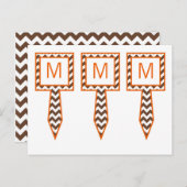 3 Cup Cake Picks Brown Orange Chevron Name Focus ポストカード (正面/裏面)