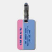 3 Cute Alpacas In Sun Hatsでパーソナライズされたビーチ ラゲッジタグ (裏面縦)