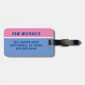 3 Cute Alpacas In Sun Hatsでパーソナライズされたビーチ ラゲッジタグ (裏面横)