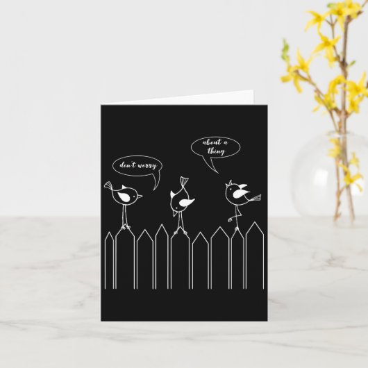 3 Cute Little Birdies Sing Don't Worry About A Thi カード (黄色い花)