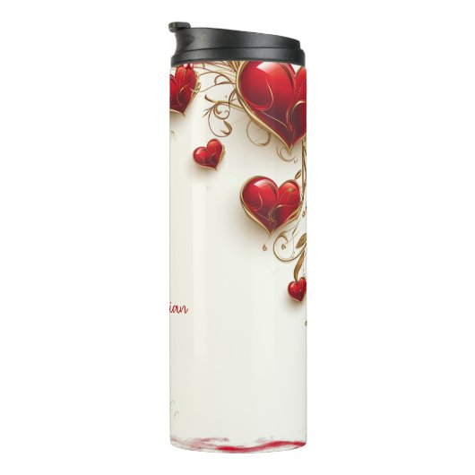 3-Dハート熱パーソナライズされたタンブラー タンブラー (回転右)