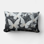 3-Dバタフライブラック&ホワイトランバー装飾用クッション ランバークッション (正面)