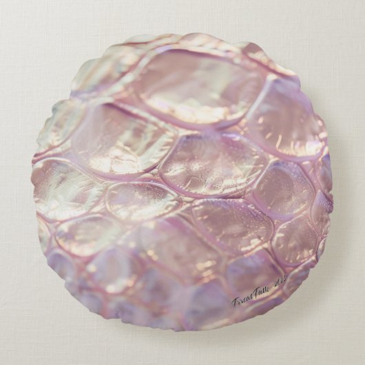 3-Dピンク&スムーズアニマルプリント#2 ラウンドクッション (正面)