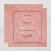 3-Dピーチコーラルシルバースターズダマスクブライダルシャワー 招待状 (正面/裏面)