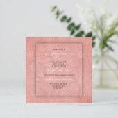 3-Dピーチコーラルシルバースターズダマスクブライダルシャワー 招待状 (スタンド正面)