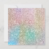 3-Dブルーピンクティファニーグラデーションパステルクリスタルグリーン 招待状 (裏面)