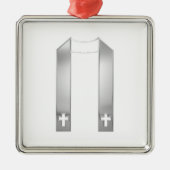 3-Dルックシルバープスティストのストール メタルオーナメント (正面)