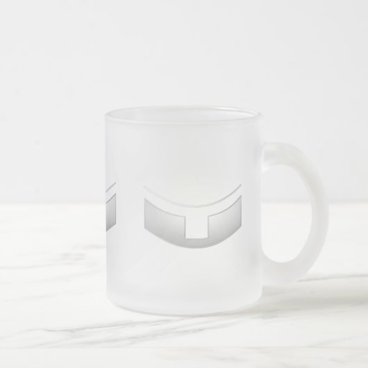 3-Dルックシルバー法師または大臣の襟 フロストグラスマグカップ (右)