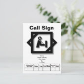 3-DルックハムアイコンQSLカードカ   スタマイズ ポストカード (スタンド正面)