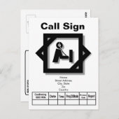 3-DルックハムアイコンQSLカードカ   スタマイズ ポストカード (正面/裏面)