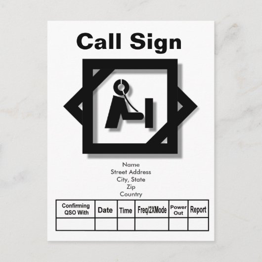 3-DルックハムアイコンQSLカードカ   スタマイズ ポストカード (正面)