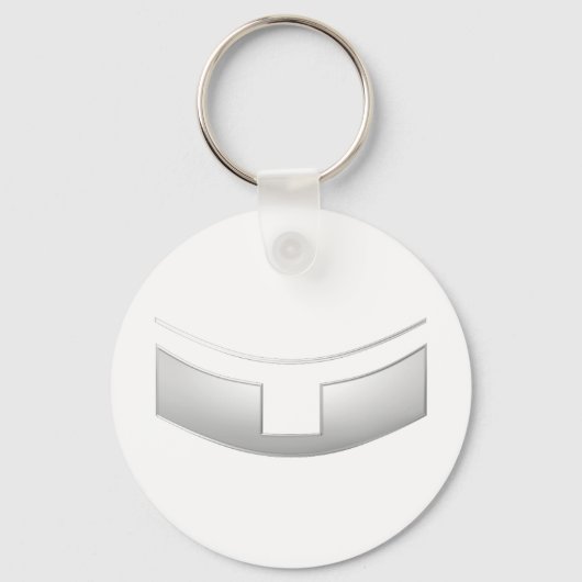 3-Dルック・シルバーの司祭または大臣の襟 キーホルダー (正面)