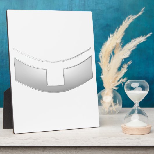 3-Dルック・シルバーの司祭または大臣の襟 フォトプラーク (側面)