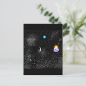 3-D地球と外側空間ビュー ポストカード (スタンド正面)