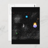 3-D地球と外側空間ビュー ポストカード (正面/裏面)