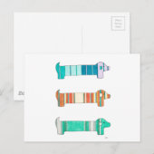 3 Dachshundカラー勉強#1はがき ポストカード (正面/裏面)