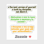 3 Discipline Over Motivation Quotes | Stickers  シール (シート)