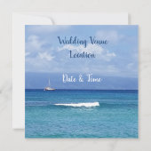 3 Dolphins Ocean Wedding Invite Seas the Day セーブザデート (裏面)