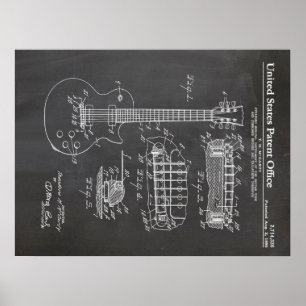3 Electric Guitar Patent – 音楽おもしろい愛好家ギフト ポスター