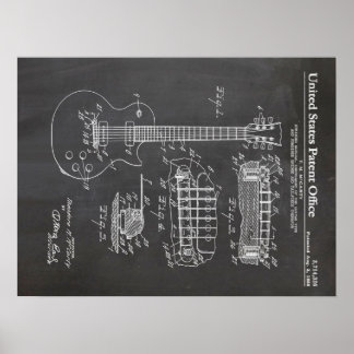 3 Electric Guitar Patent – 音楽おもしろい愛好家ギフト ポスター