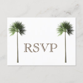 3 Entree Tropical Palm treeメニューRSVP結婚's Card 招待状