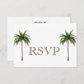 3 Entree Tropical Palm treeメニューRSVP結婚's Card 招待状 (正面/裏面)