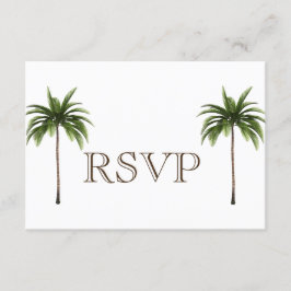 3 Entree Tropical Palm treeメニューRSVP結婚's Card 招待状