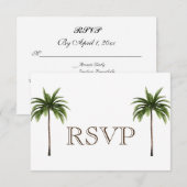 3 Entree Tropical Palm treeメニューRSVP結婚's Card 招待状 (正面/裏面)