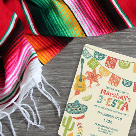 3-Esta Boys Mexican Fiesta Third Birthday Party 招待状