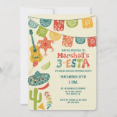 3-Esta Boys Mexican Fiesta Third Birthday Party 招待状 (正面)