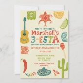 3-Esta Mexican Themed Boys 3rd Birthday Party 招待状 (正面)