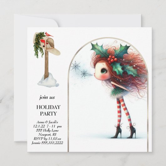 *~* 3 Fantasy Cute Sweet Woman Elf  招待状 (正面)
