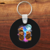 3 Ferret Moon Howling Ferrets Funny For Men, Women キーホルダー (正面)