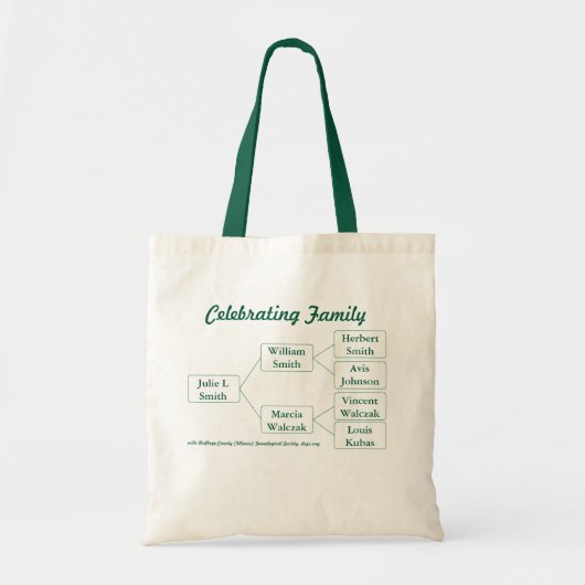 3-Gen Celebrating Family Tree Tote Bag トートバッグ (正面)