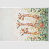 3 Giraffe Decompage紙水色 薄葉紙 (正面)