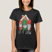 3 Gnomes Let It Snow Gingerbread House Christmas G Tシャツ (正面)