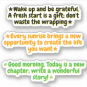 3 Good Morning Inspirational Quotes | Motivational シール (正面)