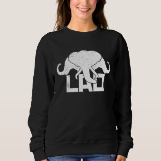 3 Headed Elephant LAO Original Kingdom of Laos Fla スウェットシャツ
