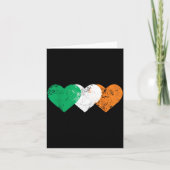 3 Hearts Ireland Flag St. Patricks Day Irish Flags カード (正面)