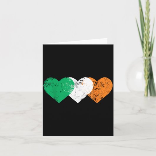 3 Hearts Ireland Flag St. Patricks Day Irish Flags カード (正面)
