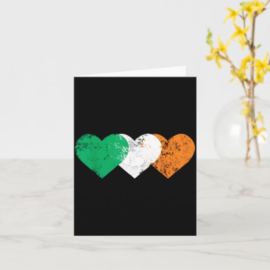 3 Hearts Ireland Flag St. Patricks Day Irish Flags カード (黄色い花)