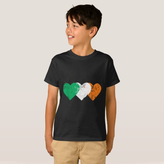 3 Hearts Ireland Flag St. Patricks Day Irish Flags Tシャツ (正面フル)